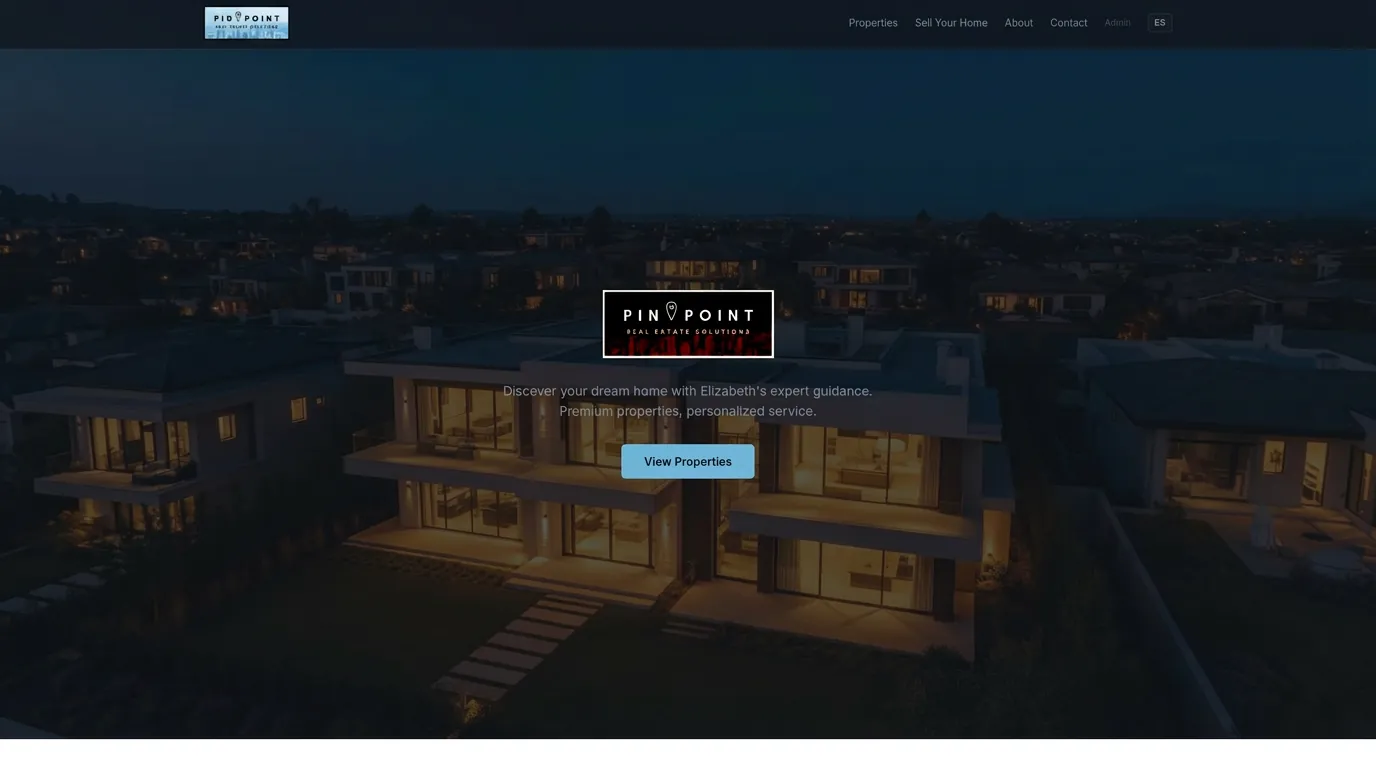 PinPoint Properties South Florida real estate website homepage designed by TK Web Services